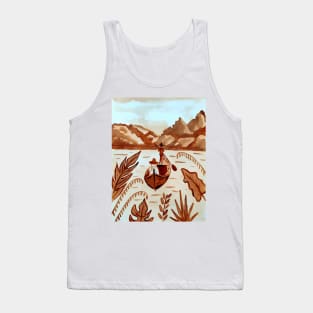 Seascape landscape in coffee medium Tank Top